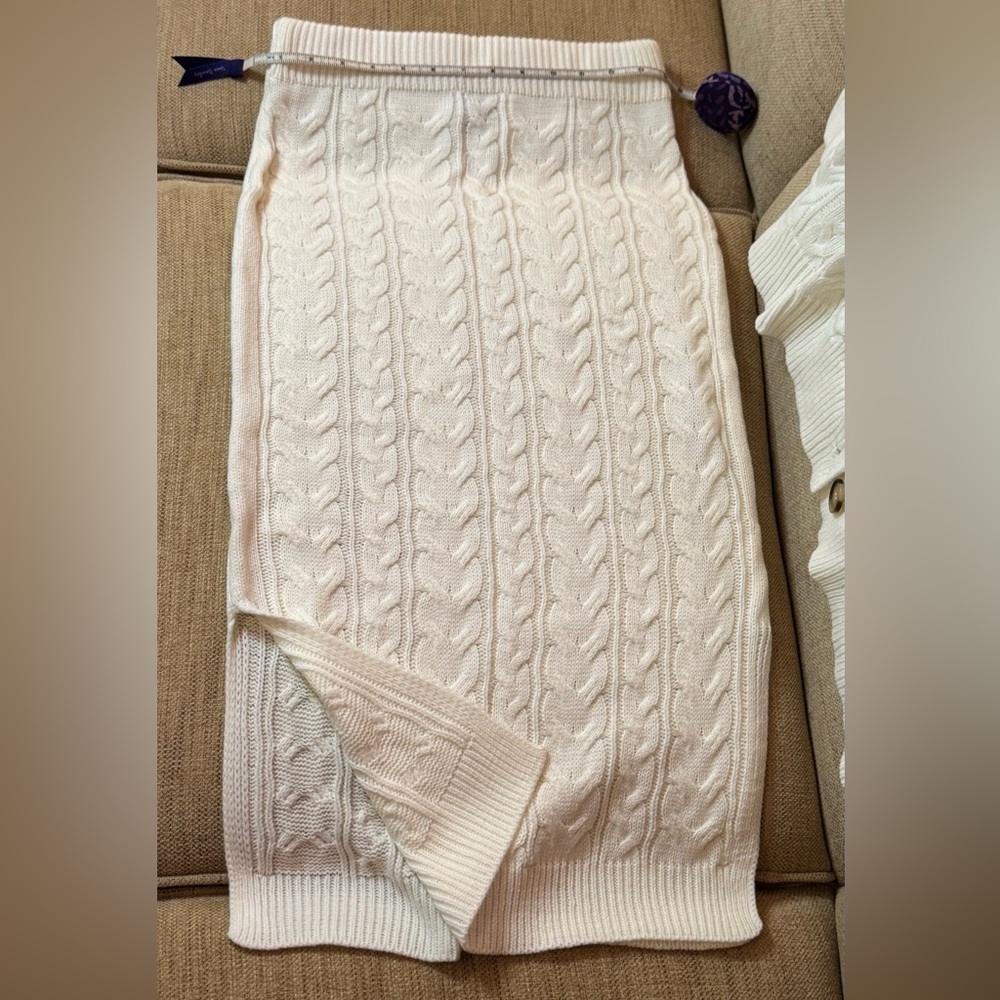 NWT Cable Knit 2-Piece Winter White Sweater Set - Picture 6 of 12